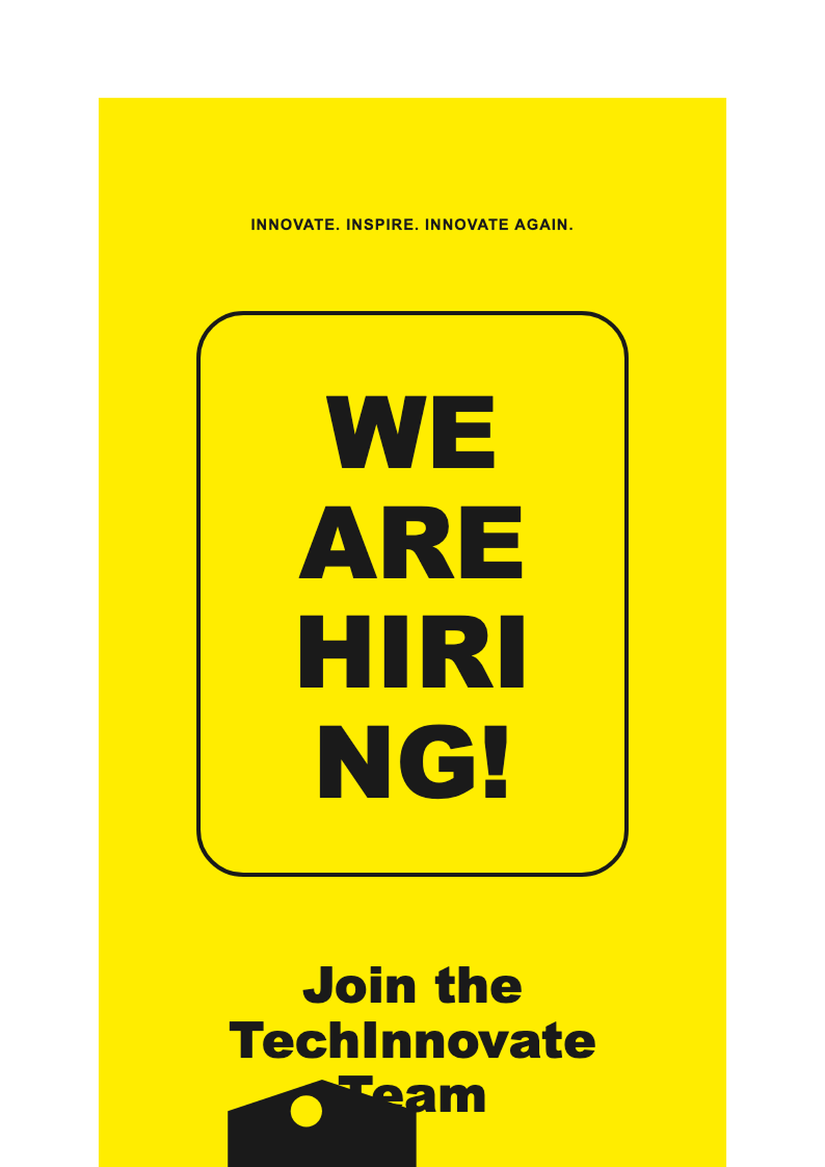 Bold yellow hiring poster with megaphone graphic and walk in interview details_variant_3